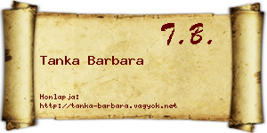 Tanka Barbara névjegykártya